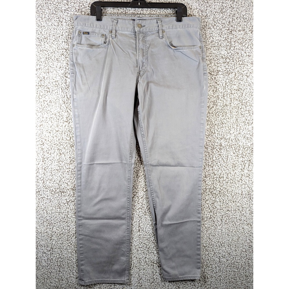 Polo Ralph Lauren Chino Pant Men Size 36x30‎ (Tag 36x32) Gray Golf Hike Outdoors